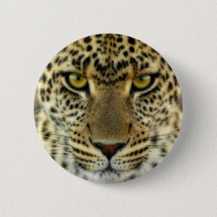 Badge Rond 5 Cm Léopard féroce
