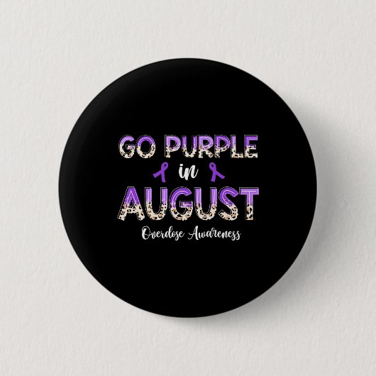 Badge Rond 5 Cm Leopard Go Purple en août (Devant)