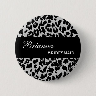 Badge Rond 5 Cm Léopard gris V207A6 de bouton de Pin de DEMOISELL