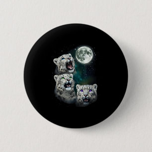 Badge Rond 5 Cm Léopard hurlant à la pleine lune spatiale la nuit