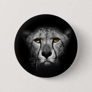 Badge Rond 5 Cm Leopard, noir et blanc époustouflant,