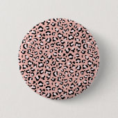 Badge Rond 5 Cm Léopard Print, Léopard Spots, Rose Léopard (Devant)