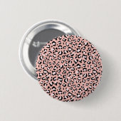 Badge Rond 5 Cm Léopard Print, Léopard Spots, Rose Léopard (Devant & derrière)