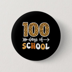 Badge Rond 5 Cm Leopard super 100e Jour De L'École Enseignant Enfa