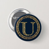 Badge Rond 5 Cm Leopard U (Devant & derrière)