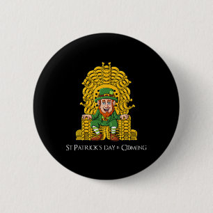 Badge Rond 5 Cm Leprechaun Chaussure Trône Jour de la Saint Patric