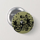 Badge Rond 5 Cm Leprechaun en noir (Devant & derrière)