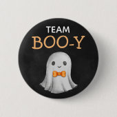 Badge Rond 5 Cm L'équipe Boo-y Halloween révèle le genre (Devant)