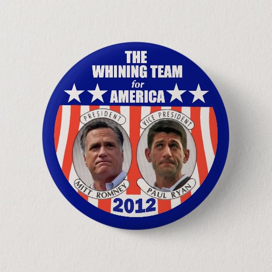 Badge Rond 5 Cm L'équipe de pleurnicherie pour l'Amérique : Romney (Devant)