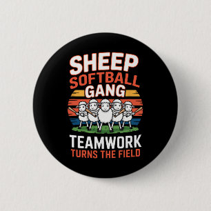 Badge Rond 5 Cm L'équipe de travail du gang de moutons doux rend l