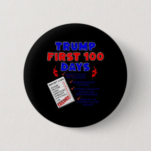 Badge Rond 5 Cm Les 100 premiers jours de Trump, pire sondage prés