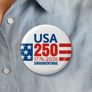 Badge Rond 5 Cm Les 250 ans des États-Unis - Stars and Stripes