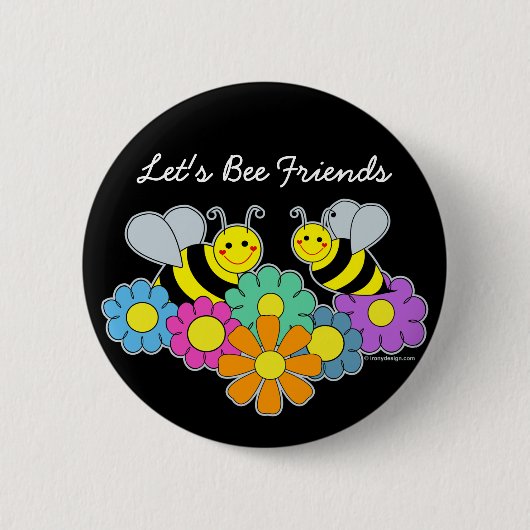 Badge Rond 5 Cm Les abeilles et les fleurs nous ont laissés des (Devant)