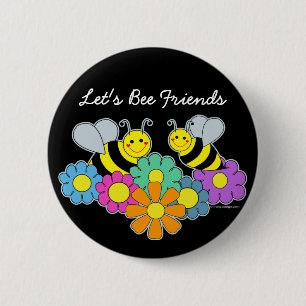 Badge Rond 5 Cm Les abeilles et les fleurs nous ont laissés des
