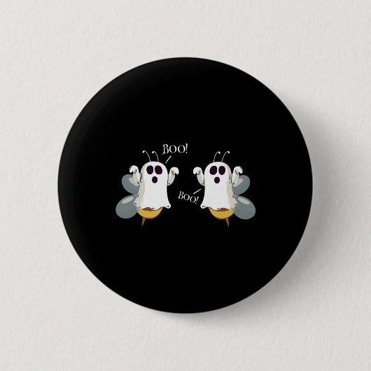 Badge Rond 5 Cm Les Abeilles Fantômes Disent Boo Fun Costume Hallo (Devant)