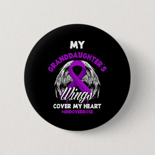 Badge Rond 5 Cm Les ailes de ma grand-fille couvrent mon surdo de