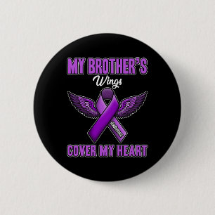 Badge Rond 5 Cm Les ailes de mon frère couvrent ma surdose de fin