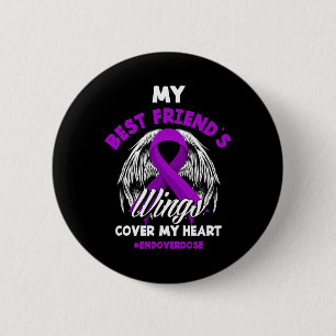 Badge Rond 5 Cm Les ailes de mon meilleur ami recouvrent mon cœur,