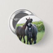 Badge Rond 5 Cm Les amateurs de chevaux (Devant & derrière)