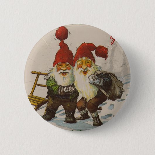 Badge Rond 5 Cm Les amis de Noël Gnome (Devant)