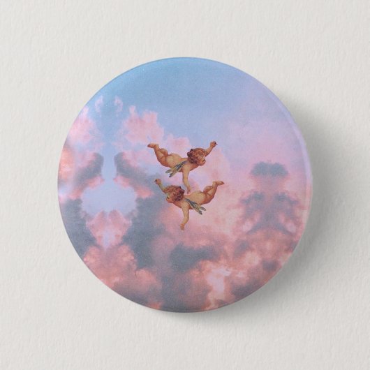 Badge Rond 5 Cm Les anges dans le ciel (Devant)