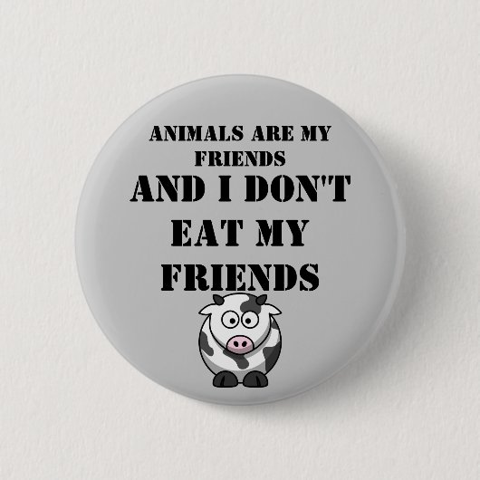 Badge Rond 5 Cm Les animaux sont mes amis (Devant)