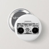 Badge Rond 5 Cm les années 1980 Boombox (Devant & derrière)