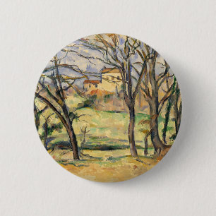 Badge Rond 5 Cm Les arbres et les Chambres de Paul Cezanne
