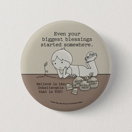 Badge Rond 5 Cm Les Bénédictions Ont Commencé Quelque Part (Devant)