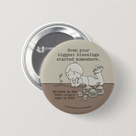 Badge Rond 5 Cm Les Bénédictions Ont Commencé Quelque Part (Devant & derrière)