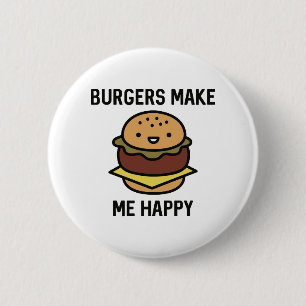 Badge Rond 5 Cm Les burgers me rendent heureux