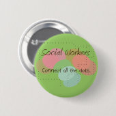 Badge Rond 5 Cm Les cadeaux d'assistant social "relient tous les (Devant & derrière)