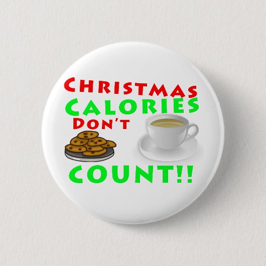 Badge Rond 5 Cm Les calories de Noël ne comptent pas l'humour (Devant)