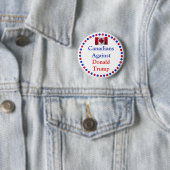 Badge Rond 5 Cm Les Canadiens contre Donald Trump Button (En situation)