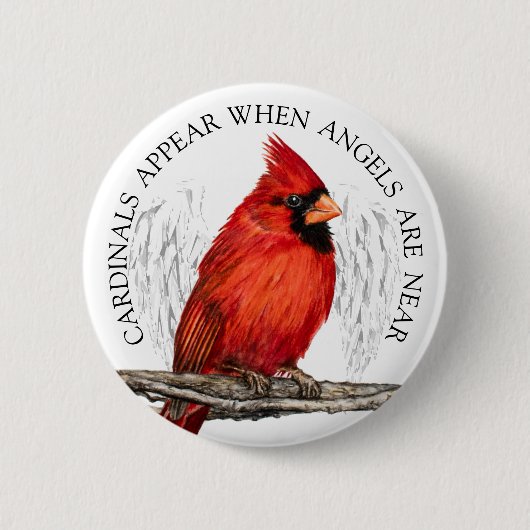 Badge Rond 5 Cm Les cardinaux apparaissent quand les anges sont (Devant)
