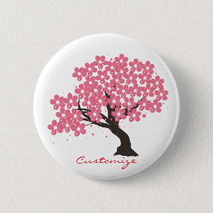 Badge Rond 5 Cm Les cerisiers de Sakura s'épanouissent à Thunder