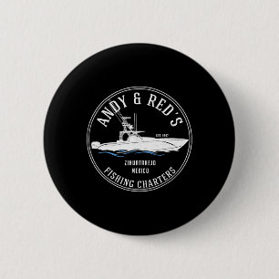 Badge Rond 5 Cm Les chartes de pêche du vintage Andy Red