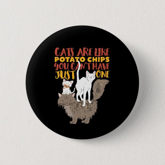 Badge Rond 5 Cm Les Chats Amoureux de les chats Drôle Sont Comme D (Devant)