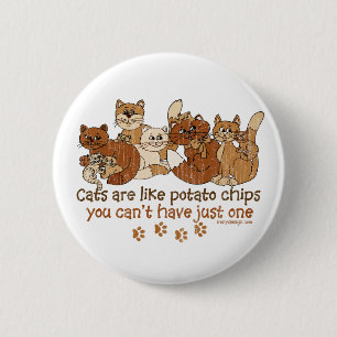 Badge Rond 5 Cm Les chats sont comme des chips