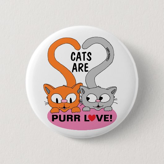 Badge Rond 5 Cm Les chats sont Purr Love bouton (Devant)