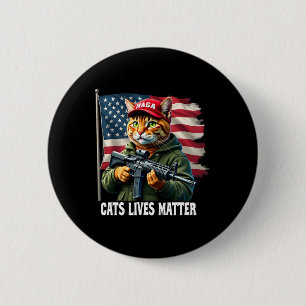 Badge Rond 5 Cm Les chats vivent un problème amusant Trump 2024 Tr