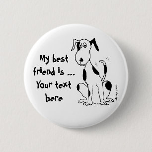 Badge Rond 5 Cm Les chiens rient avec leur queue! ... bouton