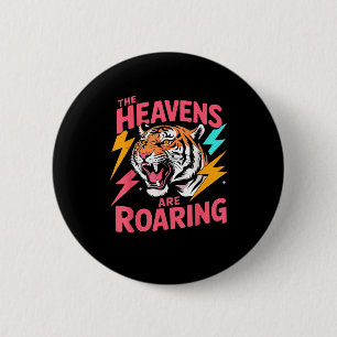 Badge Rond 5 Cm Les Cieux Rugissent Psaume 19_1 Tigre Chrétien