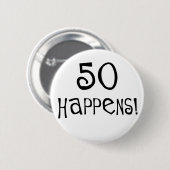 Badge Rond 5 Cm les cinquantième cadeaux d'anniversaire, 50 se (Devant & derrière)