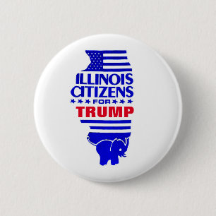 Badge Rond 5 Cm Les citoyens de l'Illinois pour Trump