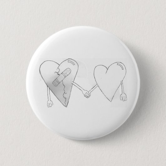 Badge Rond 5 Cm les coeurs brisés réparent (Devant)