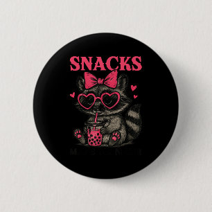 Badge Rond 5 Cm Les collations me rendent plus gentil Raton laveur