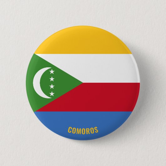 Badge Rond 5 Cm Les Comores Drapeau Charme Patriotique (Devant)