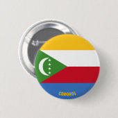 Badge Rond 5 Cm Les Comores Drapeau Charme Patriotique (Devant & derrière)