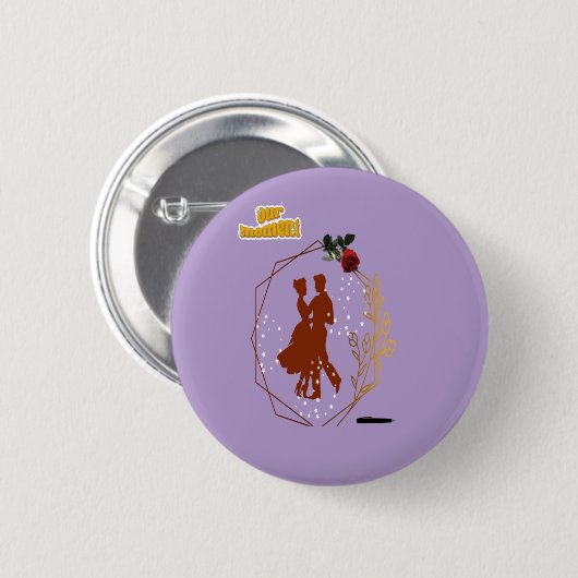 Badge Rond 5 Cm Les couples romantiques dansant ensemble Design cl (Devant & derrière)